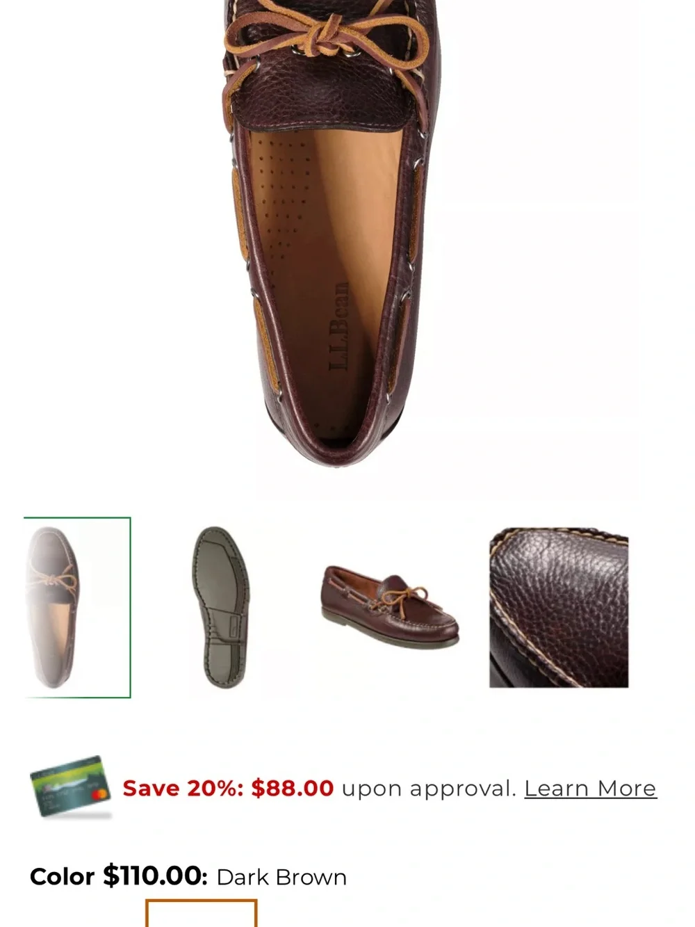 L.L. Bean Men’s Dark Brown Leather Boat Shoes with Tan Laces